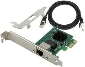 PCIe 3.1 2.5GBase-T NIC with Intel I225-V Chip, 2500/1000/100Mbps RJ45 LAN Card + 3ft Cat8 Cable, Low Profile Bracket for Win10/11 PCIe 3.1 2.5GBase-T NIC with Intel I225-V Chip, 2500/1000/100Mbps RJ45 LAN Card + 3ft Cat8 Cable, Low Profile Bracket for Win10/11