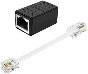 RJ11 Male to RJ45 Female Adapter, 6P4C Phone Jack to 8P8C Ethernet Port Converter for Landline Telephone Wiring RJ11 Male to RJ45 Female Adapter, 6P4C Phone Jack to 8P8C Ethernet Port Converter for Landline Telephone Wiring