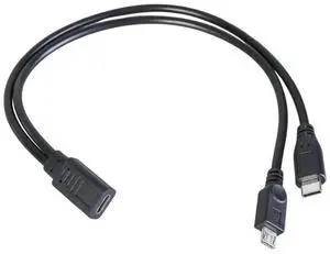 2 in 1 Type-C Female to Micro USB & Type-C Male Charging Cable, Dual Output Charger Cord Compatible with Redmi Smartphones 2 in 1 Type-C Female to Micro USB & Type-C Male Charging Cable, Dual Output Charger Cord Compatible with Redmi Smartphones