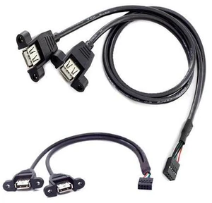 50cm Motherboard USB 2.0 9 Pin Header to Dual USB Type A Female Adapter Cable, Internal Front Panel USB Expansion Cord with Screw Mount Holes, 480Mbps High Speed for Desktop PC Chassis Modding 50cm 50cm Motherboard USB 2.0 9 Pin Header to Dual USB Type A Female Adapter Cable, Internal Front Panel USB Expansion Cord with Screw Mount Holes, 480Mbps High Speed for Desktop PC Chassis Modding 50cm