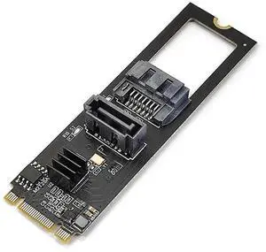 M.2 Key-M NVME to Dual SATA 3.0 Riser Card with JMB582 Chip, 6Gbps PCIe NVME to SATA HDD SSD Storage Converter Adapter M.2 Key-M NVME to Dual SATA 3.0 Riser Card with JMB582 Chip, 6Gbps PCIe NVME to SATA HDD SSD Storage Converter Adapter