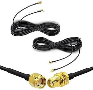 2 Pack 33ft SMA Male to Female RF Coaxial Extension Cable, WiFi & Cellular Antenna Extension Cord 2 Pack 33ft SMA Male to Female RF Coaxial Extension Cable, WiFi & Cellular Antenna Extension Cord