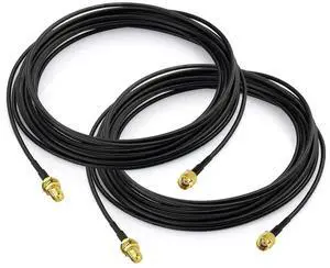 2 Pack 5M 16.5ft RG174 RP-SMA Male to Female Bulkhead Mount Coaxial Cable for WiFi Router, IP Camera & Wireless Network Card 2 Pack 5M 16.5ft RG174 RP-SMA Male to Female Bulkhead Mount Coaxial Cable for WiFi Router, IP Camera & Wireless Network Card