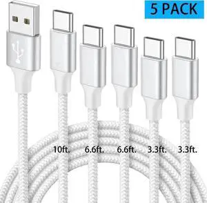 5 Pack Braided USB-A to USB-C Fast Charging Cables 3FT×2 + 6FT×2 + 10FT, Compatible with iPhone 15 Series, Samsung Galaxy, Pixel, Moto, LG Phones 5 Pack Braided USB-A to USB-C Fast Charging Cables 3FT×2 + 6FT×2 + 10FT, Compatible with iPhone 15 Series, Samsung Galaxy, Pixel, Moto, LG Phones