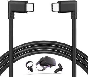 10FT/3M 90 Degree USB-C to USB-C Link Cable, 3A Fast Charging VR Cord Compatible with Oculus Quest Series, Phones & Tablets 10FT/3M 90 Degree USB-C to USB-C Link Cable, 3A Fast Charging VR Cord Compatible with Oculus Quest Series, Phones & Tablets