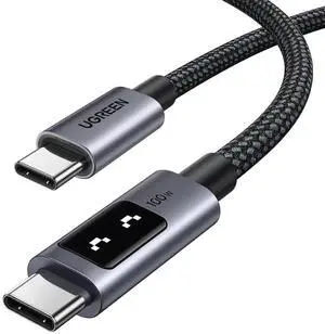 UGREEN Uno 10FT Black USB-C to USB-C Cable with LED Digital Display, 100W PD Fast Charging Cord for iPhone 16/17 Series, MacBook, iPad, Galaxy S25 Ultra UGREEN Uno 10FT Black USB-C to USB-C Cable with LED Digital Display, 100W PD Fast Charging Cord for iPhone 16/17 Series, MacBook, iPad, Galaxy S25 Ultra