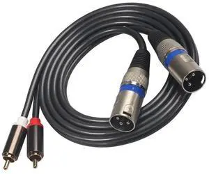 1.5M/4.9FT Dual XLR Male to Dual RCA Male Stereo Audio Cable, Black Balanced HIFI Cord for Microphones, Mixers & Headphone Amplifiers 1.5M/4.9FT Dual XLR Male to Dual RCA Male Stereo Audio Cable, Black Balanced HIFI Cord for Microphones, Mixers & Headphone Amplifiers