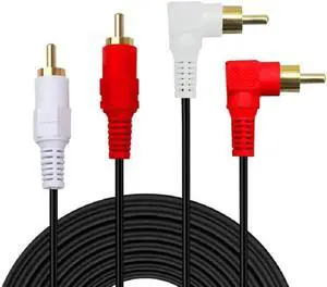 3FT Right Angle 2RCA Male to Male Stereo Audio Cable, Gold-Plated 90-Degree Dual RCA HIFI Cord 3FT Right Angle 2RCA Male to Male Stereo Audio Cable, Gold-Plated 90-Degree Dual RCA HIFI Cord