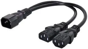 IEC C14 Male to Dual C13 Female Y Splitter Power Cable 10A 250V for Computer Monitor PDU Printer Chassis IEC C14 Male to Dual C13 Female Y Splitter Power Cable 10A 250V for Computer Monitor PDU Printer Chassis
