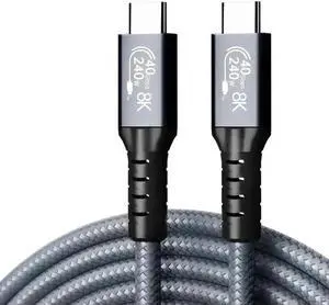1.5FT USB4 USB-C Cable 40Gbps 240W PD3.1 Fast Charging Support 8K@60Hz Compatible Thunderbolt 4 1.5FT USB4 USB-C Cable 40Gbps 240W PD3.1 Fast Charging Support 8K@60Hz Compatible Thunderbolt 4