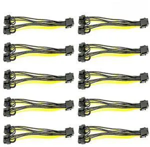 5 Pack PCI-E 6Pin to Dual 6+2Pin GPU Power Splitter Cables PCI Express 6 Pin to Dual 8 Pin Video Card Power Cord 5 Pack PCI-E 6Pin to Dual 6+2Pin GPU Power Splitter Cables PCI Express 6 Pin to Dual 8 Pin Video Card Power Cord