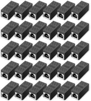 30 Pack Black RJ45 Inline Ethernet Coupler Female to Female Cable Extender Cat5/Cat5e/Cat6/Cat7/Cat8 30 Pack Black RJ45 Inline Ethernet Coupler Female to Female Cable Extender Cat5/Cat5e/Cat6/Cat7/Cat8