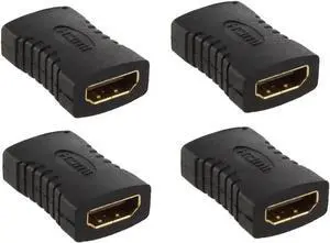 4 Pack HDMI Female to Female Inline Coupler HDMI Cable Extender Adapter F/F 4 Pack HDMI Female to Female Inline Coupler HDMI Cable Extender Adapter F/F