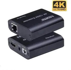 4K HDMI Extender Over Cat5e/Cat6/Cat7, 394FT Transmission Distance with Local Loop-Out & Separate Audio Output 4K HDMI Extender Over Cat5e/Cat6/Cat7, 394FT Transmission Distance with Local Loop-Out & Separate Audio Output