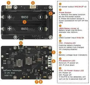 X1200 UPS Power Management Expansion Board for Raspberry Pi 5, Battery Not Included X1200 UPS Power Management Expansion Board for Raspberry Pi 5, Battery Not Included
