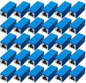 50 Pack Blue RJ45 Female to Female Ethernet Coupler, In-Line Network Extender for Cat5/Cat5e/Cat6/Cat7/Cat8 Cables 50 Pack Blue RJ45 Female to Female Ethernet Coupler, In-Line Network Extender for Cat5/Cat5e/Cat6/Cat7/Cat8 Cables