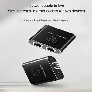 1 to 2 Gigabit Ethernet Splitter, 1000Mbps RJ45 LAN Network Cable Splitter Adapter, Internet Extension Connector Compatible with Cat8 Cat7 Cat6 Cat5e Cat5 Ethernet Cables 1 to 2 Gigabit Ethernet Splitter, 1000Mbps RJ45 LAN Network Cable Splitter Adapter, Internet Extension Connector Compatible with Cat8 Cat7 Cat6 Cat5e Cat5 Ethernet Cables