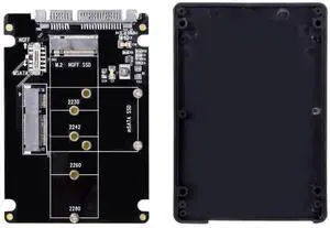 2-in-1 Combo M.2 NGFF B-Key & mSATA SSD to SATA 3.0 Adapter Enclosure with Mode Switch 2-in-1 Combo M.2 NGFF B-Key & mSATA SSD to SATA 3.0 Adapter Enclosure with Mode Switch