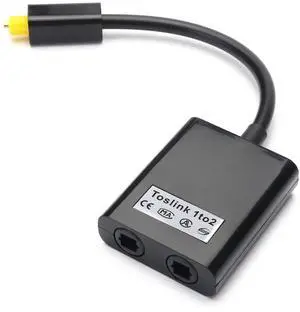 1 in 2 Out Digital Optical Audio Splitter, Toslink Fiber Optic Audio Splitter for Home Theater Soundbar TV Amplifier 1 in 2 Out Digital Optical Audio Splitter, Toslink Fiber Optic Audio Splitter for Home Theater Soundbar TV Amplifier