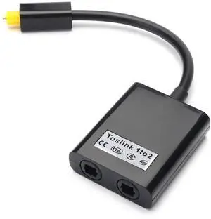 1 In 2 Out Toslink Optical Audio Splitter, Digital Fiber SPDIF Audio Splitter for TV, Soundbar, Amplifier 1 In 2 Out Toslink Optical Audio Splitter, Digital Fiber SPDIF Audio Splitter for TV, Soundbar, Amplifier