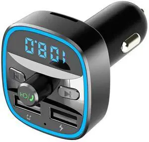 Car Bluetooth 5.0 FM Transmitter, Dual USB Fast Charging Car Charger MP3 Player Audio Receiver Car Bluetooth 5.0 FM Transmitter, Dual USB Fast Charging Car Charger MP3 Player Audio Receiver