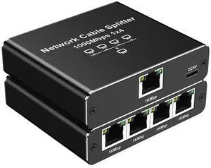 1 to 4 Port Gigabit Ethernet Splitter, 1000Mbps High Speed LAN Splitter with USB Power Cord, Supports 4 Devices Online at Once, Compatible with Cat6 Cat7 Cat8 Ethernet Cables 1 to 4 Port Gigabit Ethernet Splitter, 1000Mbps High Speed LAN Splitter with USB Power Cord, Supports 4 Devices Online at Once, Compatible with Cat6 Cat7 Cat8 Ethernet Cables