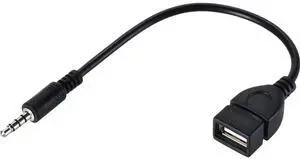 USB 2.0 Female to 3.5mm Male AUX OTG Adapter Cable, 1/8 Inch Audio Jack Converter for Car Stereo to Play Music from USB Flash Drives USB 2.0 Female to 3.5mm Male AUX OTG Adapter Cable, 1/8 Inch Audio Jack Converter for Car Stereo to Play Music from USB Flash Drives