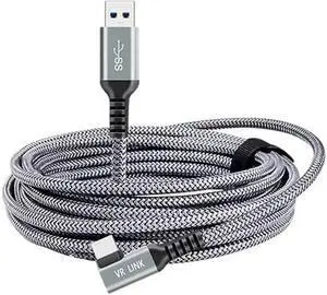 5M Braided USB 3.2 Gen1 A to C VR Link Cable Aluminum Shell High Speed Streaming Cord Compatible with Oculus Quest 2 5M Braided USB 3.2 Gen1 A to C VR Link Cable Aluminum Shell High Speed Streaming Cord Compatible with Oculus Quest 2