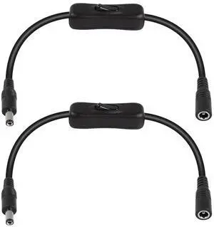 AJMRTC 30CM DC 5.5x2.1mm Male to Female Power Cable, 16AWG Wire with Inline Rocker On/Off Switch, DC Power Adapter Cord for LED Light Strips, CCTV Security Camera, 2 Pack AJMRTC 30CM DC 5.5x2.1mm Male to Female Power Cable, 16AWG Wire with Inline Rocker On/Off Switch, DC Power Adapter Cord for LED Light Strips, CCTV Security Camera, 2 Pack