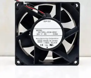 3615RL-05W-B50 DC24V Cooling Fan, 90x90x38mm 9CM 2-Wire 0.93A 22.32W Ball Bearing Axial Fan, High Speed Replacement Inverter Industrial Cabinet Cooling Fan 3615RL-05W-B50 DC24V Cooling Fan, 90x90x38mm 9CM 2-Wire 0.93A 22.32W Ball Bearing Axial Fan, High Speed Replacement Inverter Industrial Cabinet Cooling Fan