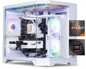 ICEWOLF Gaming Desktop PC  , Ryzen7 5700X, Radeon RX 9060XT , 16GB DDR4,1TB NVMe SSD, 550W PSU, AIO liquid cooler,Wi-Fi,ARGB Fans , Windows 11 Home 64-bit ,Prebuilt Gaming Pc New