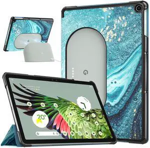 TiMOVO Designed for Google Pixel Tablet Case 11 inch (2023), Slim PU Leather Trifold Stand Cover Case for Pixel Tablet, Compatible with Charging Speaker Dock, Gilding Texture