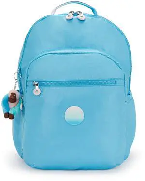 Kipling Seoul Extra Large Metallic 17" Laptop Backpack Sea Blue Met