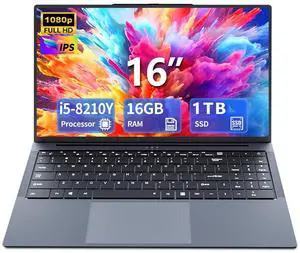 Gaming Laptop i5, 16 inch Laptops, Laptop Computer Up to 3.60GHZ, Traditional Laptops Computers for 16GB RAM 1TB SSD, Business Lap top Full HD 1920X1200 Display 180 Angle Opening WIFI 5 Win 11 Pro