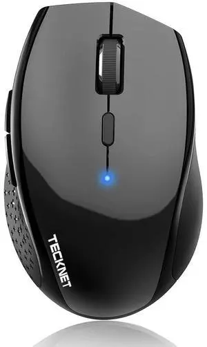TECKNET Bluetooth Mouse, 4800 DPI Wireless Mouse, 2-Year Battery 6 Adjustable DPI, 6 Buttons Compatible with Laptop/Windows/Computer - Black