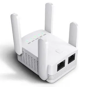 Generic The Fastest WiFi Extender Signal Booster for The Home. Covers up to 1500 sq. ft. and 30 Devices with Advanced 2.4G and 5G Dual-Band Technology for 360° Coverage and Ethernet Port., white