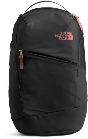 THE NORTH FACE Women's Isabella 3.0 Backpack | Everyday Travel Bag with 16" Laptop Sleeve, Water-Repellent Finish, Women-Specific Fit, TNF Black Light Heather/Burnt Coral Metallic-NPF, One Size