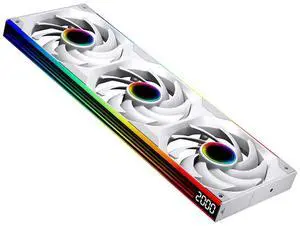 ICOLER SL360 ARGB PC Case Fan - Integrated -Type Infinity Mirror Design with 3 x 120mm ARGB&PWM Fans, No Software Required RPM Display, Suitable for Computer CaseWhite