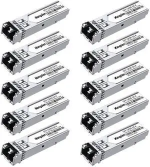 10 Pack 1.25G 850nm Multimode SFP LC Transceiver Fiber Module,1000Base-SX LC Gigabit Fiber Transceiver for Cisco GLC-SX-MMD/SX-MM/SFP-GE-S,Fortinet,Ubiquiti UniFi, Mikrotik, Fortinet, TP-Link, Netgear