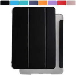 DuraSafe Cases for iPad 7.9 Inch Mini 3 Mini 2 Mini 1 Gen [Mini 3rd 2nd 1st ] A1599 A1489 A1432 MH3F2LL/A Shock Proof Magnetic Dual Angle Stand with Honeycomb Pattern Clear Back Cover - Black