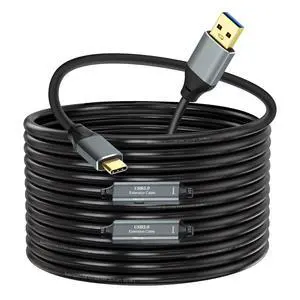 GOSYSONG USB 3.0 A to C Cable 50ft, 5Gbps Super Speed USB 3.0 Cable Compatible with VR,Xbox,Laptop,Camera,Docking Station,SSD and More