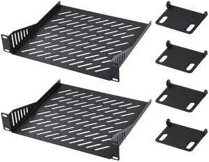 GeeekPi 2PCS 1U Server Rack Shelf, 7.87" Depth Vented Rack Mount Cantilever Tray for 10 Inch Network Equipment Rack & Cabinet and DeskPi RackMate T1/T0 Server Cabinet