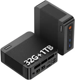 origimagic Mini Gaming PC Ryzen 9 6900HX (Up to 4.9Ghz), 32GB DDR5 1TB M.2 NVME PCIe 4.0 2280 SSD Mini Desktop Computer, Dual Gigabit LAN, WiFi 6E, BT5.2, 4K Triple Display, Business, Office, Home
