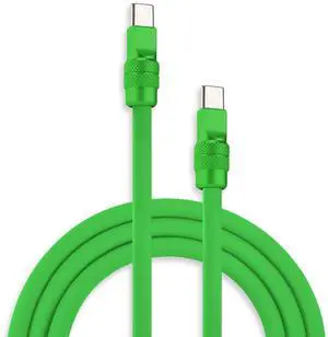chubbycable Chubby 2.0 Fast Charging Cable Durable Soft Silicone USB C Cable 240W Extra Thick Charger Cord Compatible with iPhone 17-15 Series iPad, Green+Green, Type-C to Type-C, 8.2FT