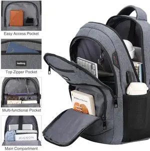 kadilong 17.3 Inch School Backpacks for Men Teen Boys,Laptop Backpack College Bookbag Computer Bag for Work Business Middle High School with USB Port