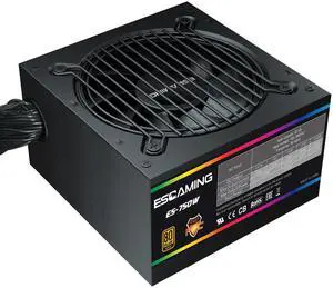 750W Power Supply 80 Plus Gold Active PFC Non Modular Gaming PSU