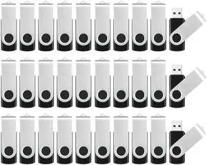 Bulk USB Flash Drives - 10 Pack 4GB Flash Drives and 10 Pack 128MB Flash Drives, Metal Swivel Memory Stick Jump Drives with LED Indicator, Memoria USB Stick Zip Drive Pendrive Data Storage and Backup