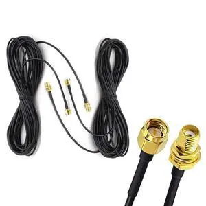 33ft WiFi Antenna Extension Cable RG174 RF SMA Male to SMA Female Coaxial Cable Low Loss Gold Plated Pigtail for Wireless LAN Router Bridge External Antenna Equipment 2pack