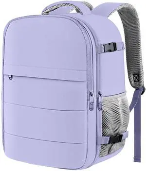 HOTOR Travel Backpack - Flight Approved Travel Bag for Men and Women, Carry on Luggage for 15.6" Laptop and Travel Essentials for Work, Business, Weekender, College 11.8"x7.9"x17.3" (Purple)