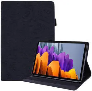 YBFJCE Case for Samsung Galaxy Tab S7 Plus 2020/S7 FE 2021/S8 Plus 2022 12.4", Slim Stand Shell Protective Case with Pencil Holder, Premium PU Leather Folio Cover for SM-T970/T976B/X800/X806, Black